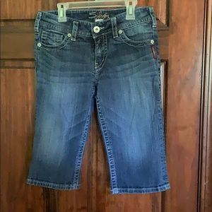 Silver denim capris - size 27 waist